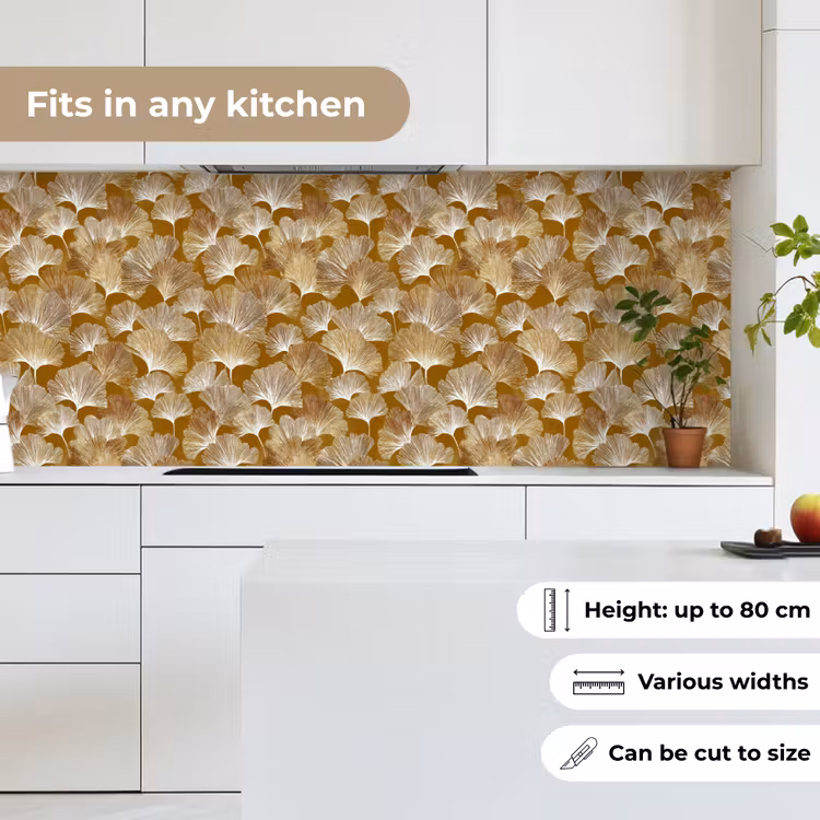 Ginkgo - Bladeren - Goud keuken achterwand 2 middel 871 -sfeer4_UK