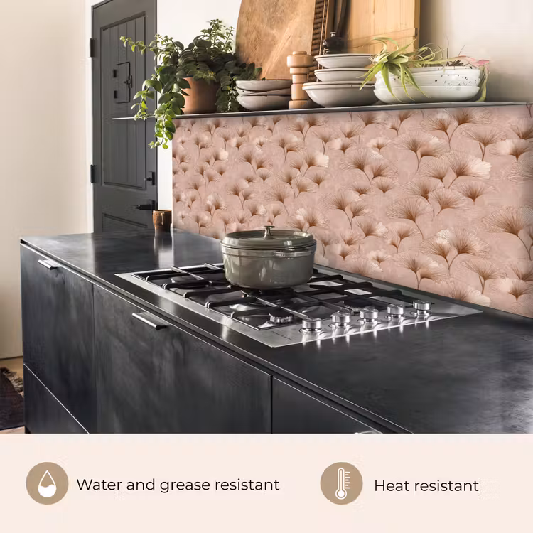 Ginkgo - Patroon - Roze keuken achterwand 2 groot 857 -usp_EN