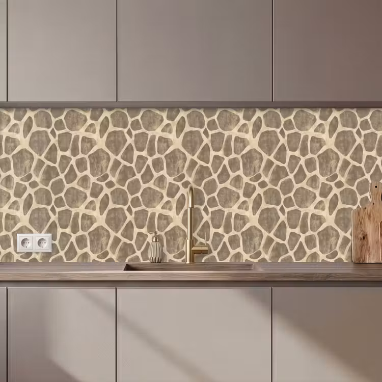 Giraf - Patroon - Beige - Bruin keuken achterwand 2 middel 871 zz_3dshopping