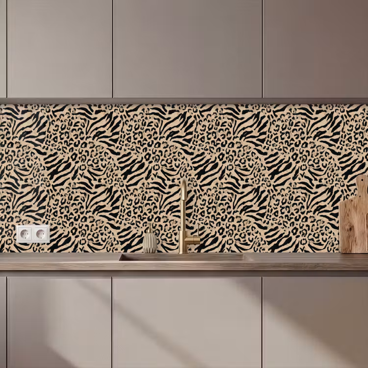 Giraf - Zebra - Motief - Bruin keuken achterwand 2 middel 871 zz_3dshopping