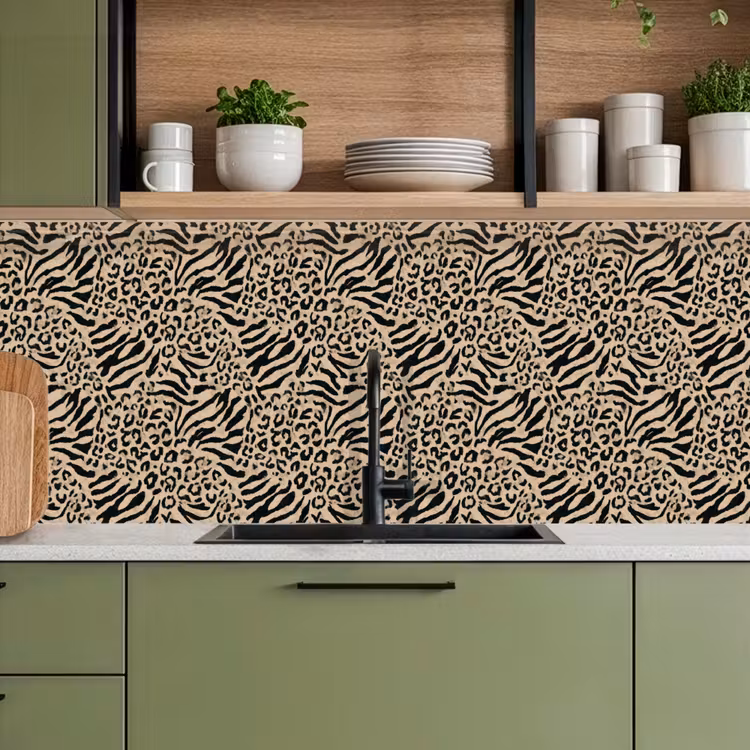 Giraf - Zebra - Motief - Bruin keuken achterwand 2 middel 871 -sfeer3