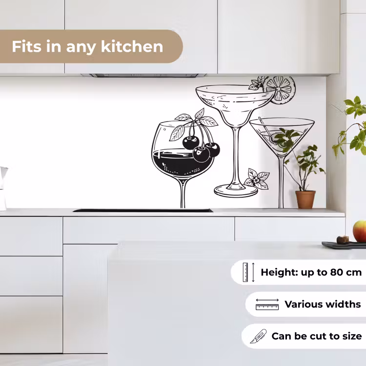 Glazen - Cocktails - Zwart - wit keuken achterwand 2 middel -sfeer4_UK