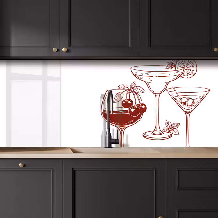 Glazen - Cocktails - Rood keuken achterwand 2 middel -sfeer1