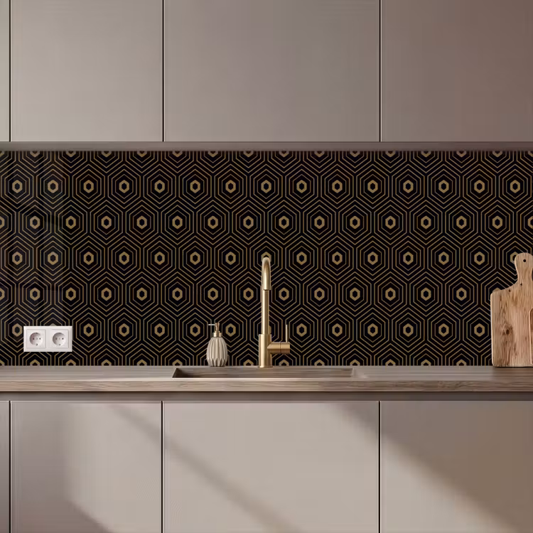 Goud - Illusie - Patroon keuken achterwand 2 middel 871 zz_3dshopping