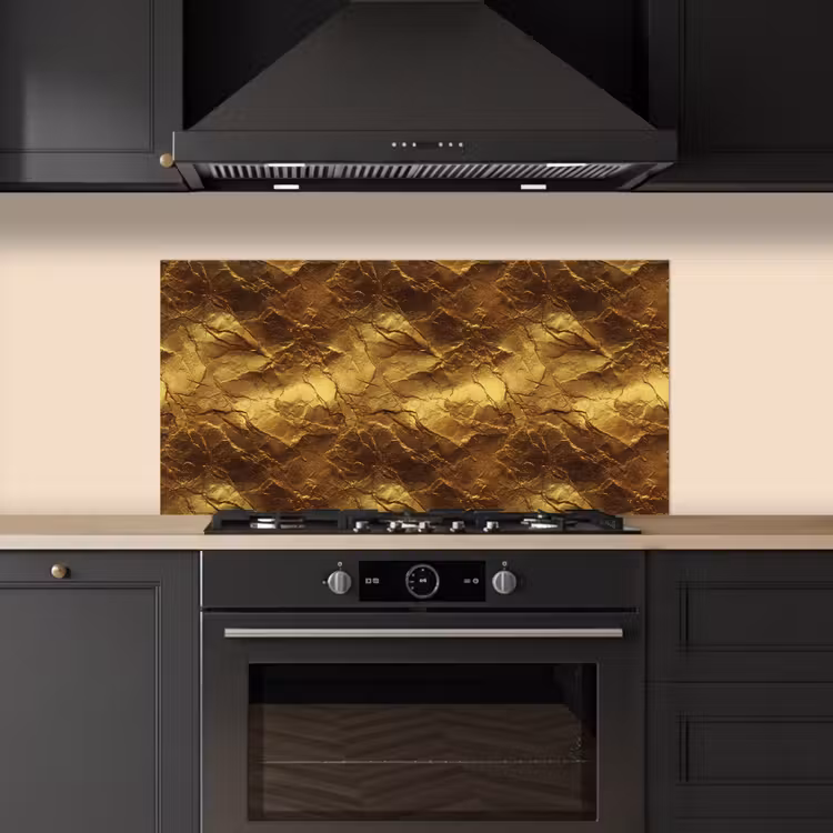 Bladgoud - Textuur - Goud keuken achterwand spatscherm middel 899 -sfeer1