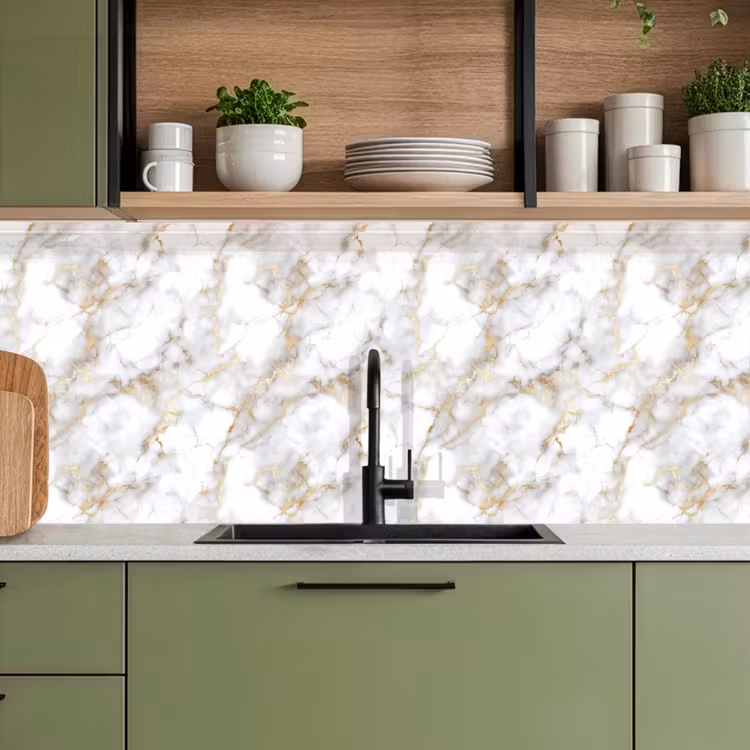 Gouden aders - Marmer - Wit keuken achterwand 2 middel 871 -sfeer3