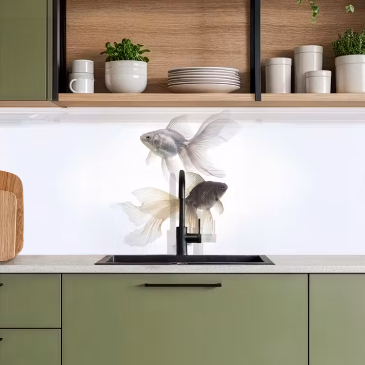 Goudvissen - Modern - Wit keuken achterwand 2 middel -sfeer3