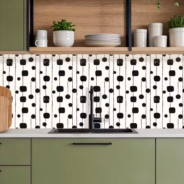 Grafisch - Modern - Zwart keuken achterwand 2 middel 871 -sfeer3
