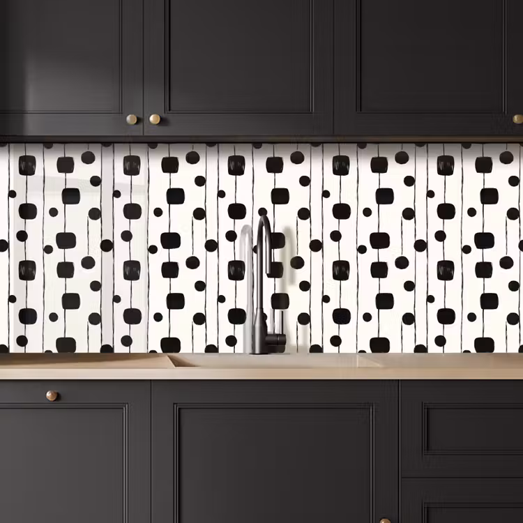 Grafisch - Modern - Zwart keuken achterwand 2 middel 871 -sfeer1