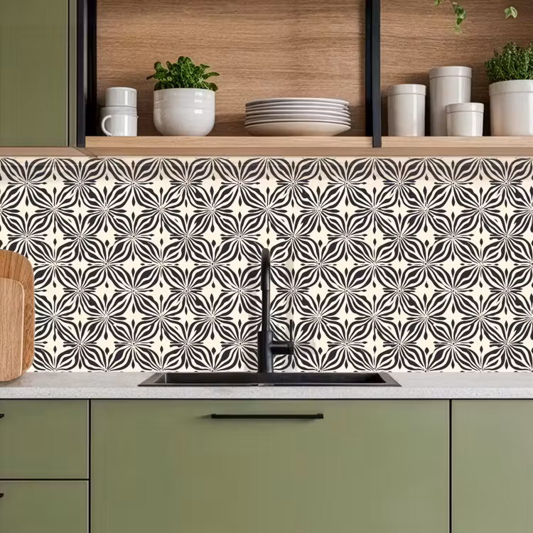 Grafisch - Patroon - Zwart keuken achterwand 2 middel 871 -sfeer3