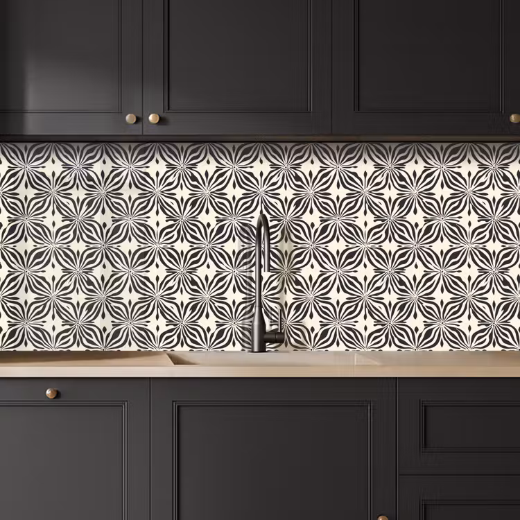 Grafisch - Patroon - Zwart keuken achterwand 2 middel 871 -sfeer1