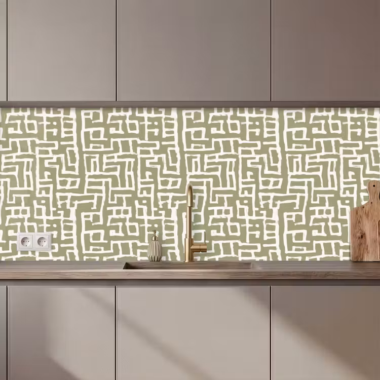 Grafisch - Patroon - Groen keuken achterwand 2 middel 871 zz_3dshopping