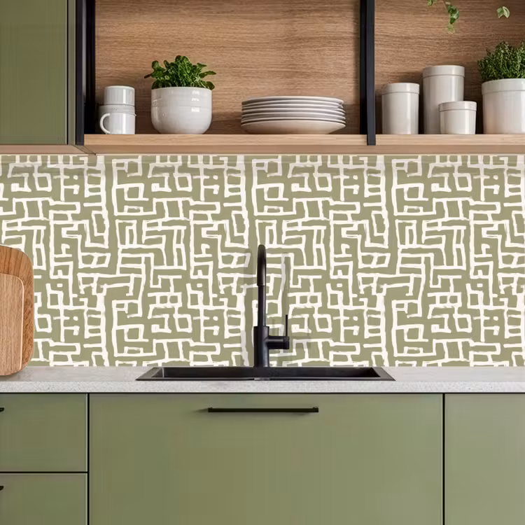 Grafisch - Patroon - Groen keuken achterwand 2 middel 871 -sfeer3