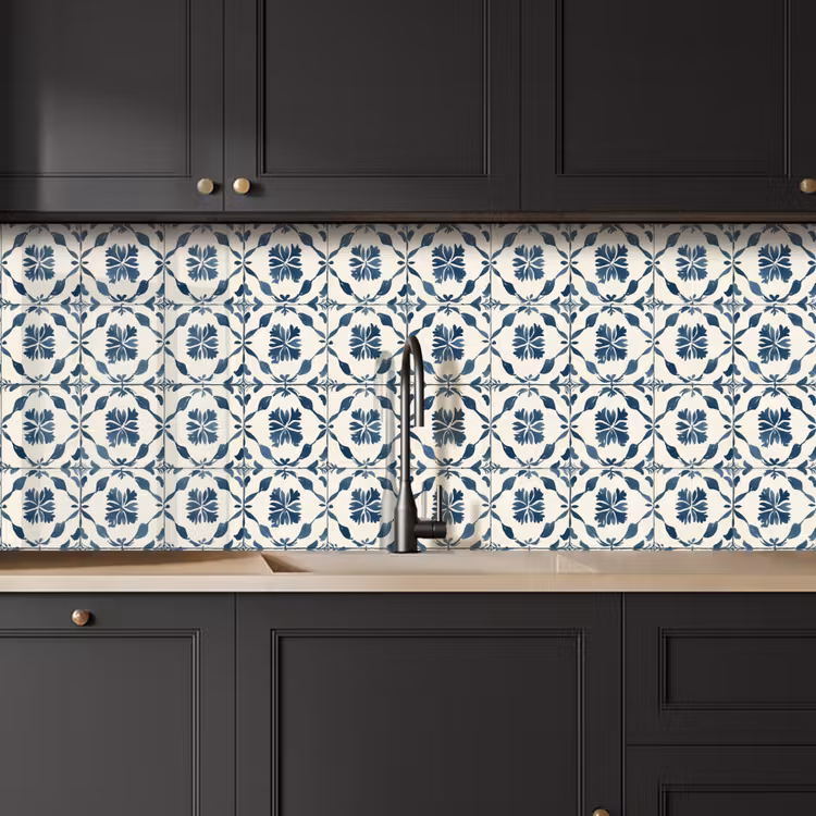 Grafisch - Tegel - Blauw keuken achterwand 2 middel 871 -sfeer1
