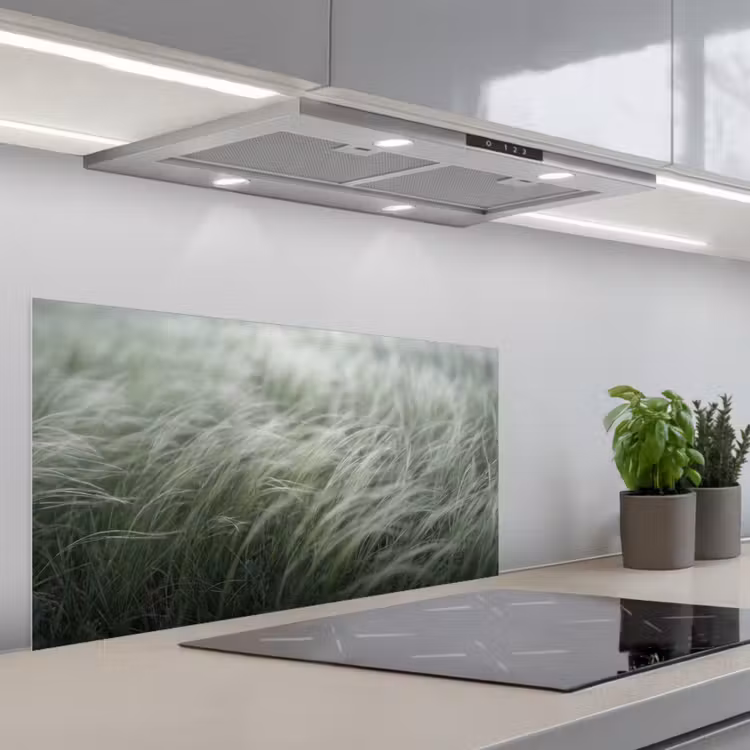 Gras - Wazig - Natuur - Groen - Zacht keuken achterwand spatscherm middel -3d_schuin
