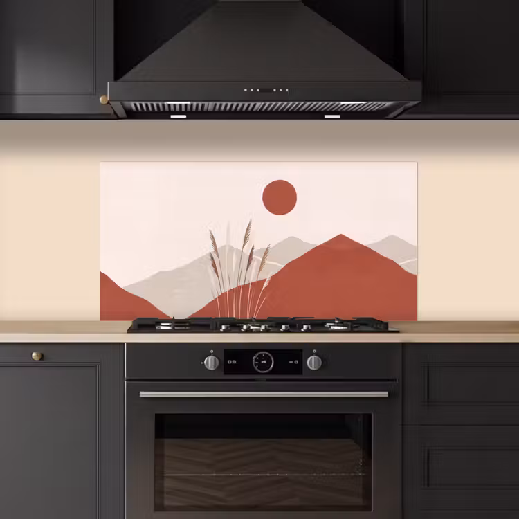 Gras - Landschap - Natuur - Abstract - Beige keuken achterwand spatscherm middel -sfeer1