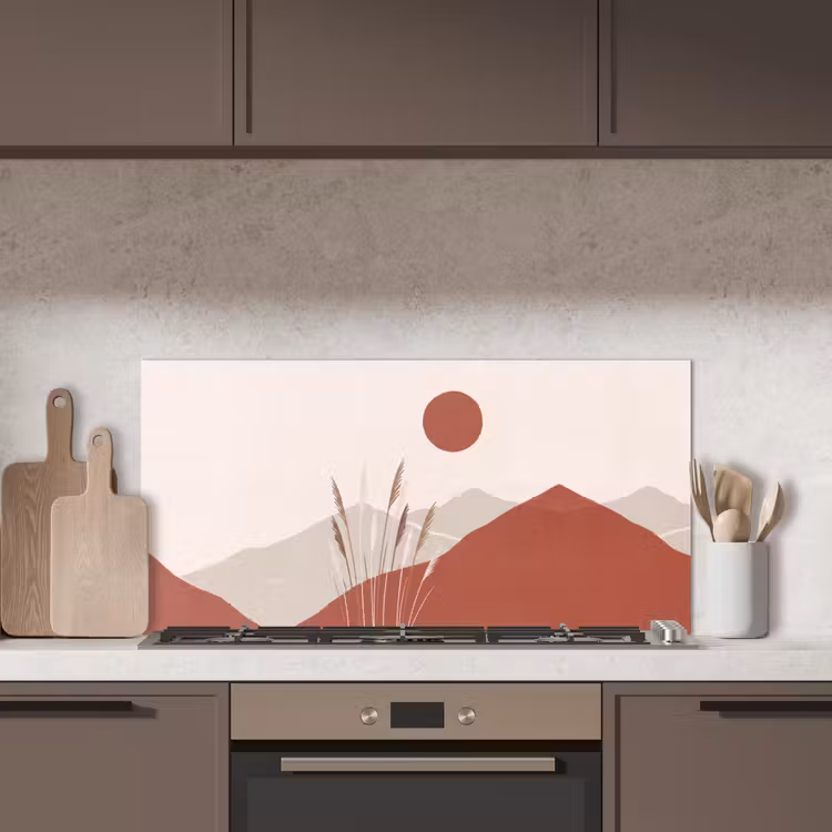 Gras - Landschap - Natuur - Abstract - Beige keuken achterwand spatscherm middel -sfeer2