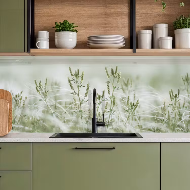 Grassen - Minimalistisch - Groen keuken achterwand 2 middel -sfeer3