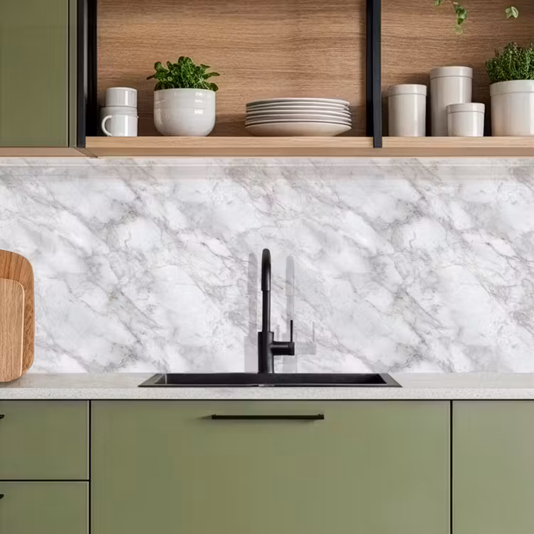 Grijs - Wit - Marmer keuken achterwand 2 middel 871 -sfeer3