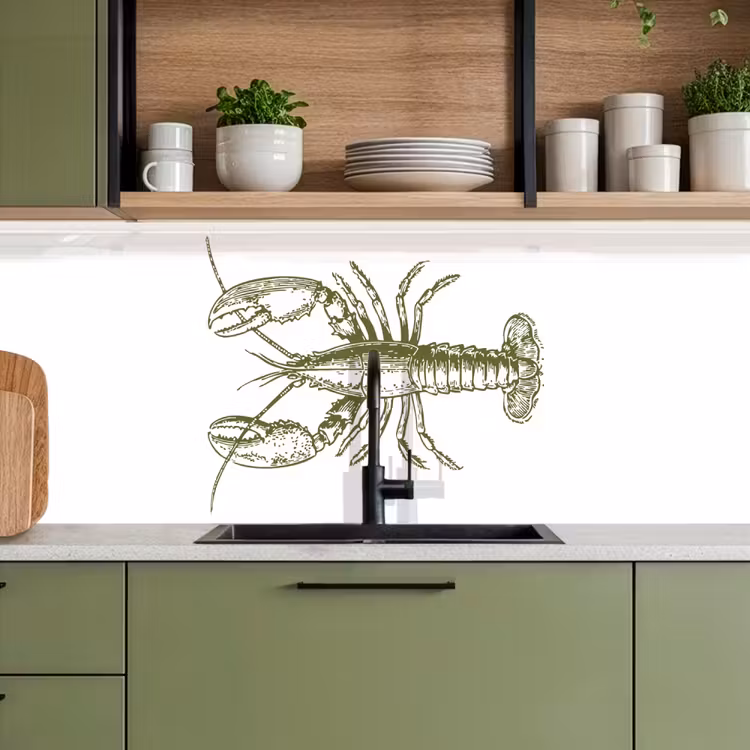 Groen - Kreeft - Wit keuken achterwand 2 middel -sfeer3