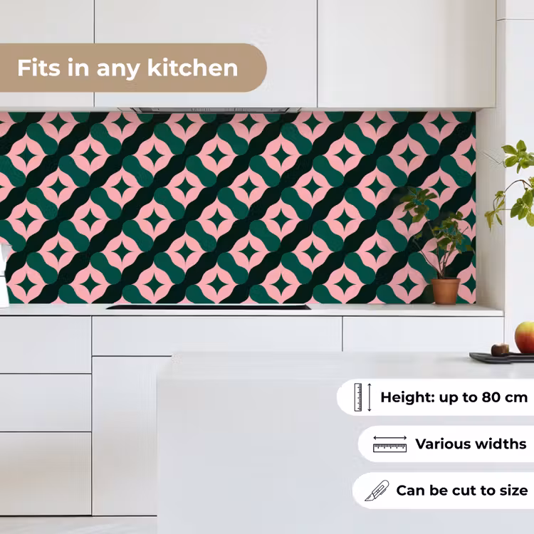 Groen - Roze - Retro - Sterren keuken achterwand 2 middel 871 -sfeer4_UK
