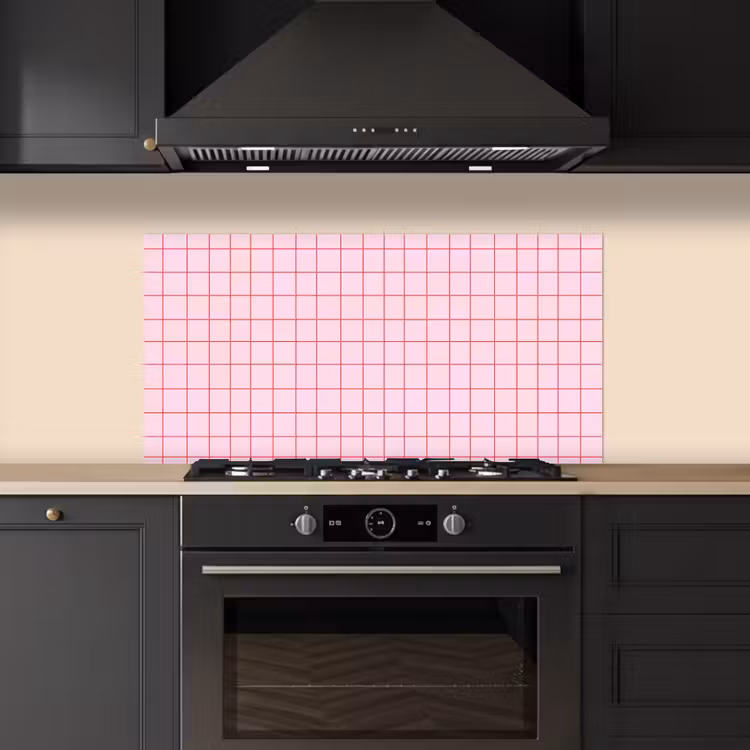 Raster - Patroon - Roze keuken achterwand spatscherm middel 899 -sfeer1