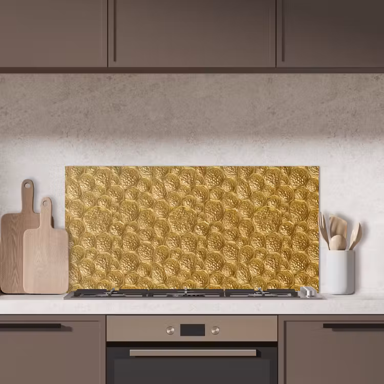 Gehamerd - Mozaïek - Antiek - Goud keuken achterwand spatscherm middel 899 -sfeer2