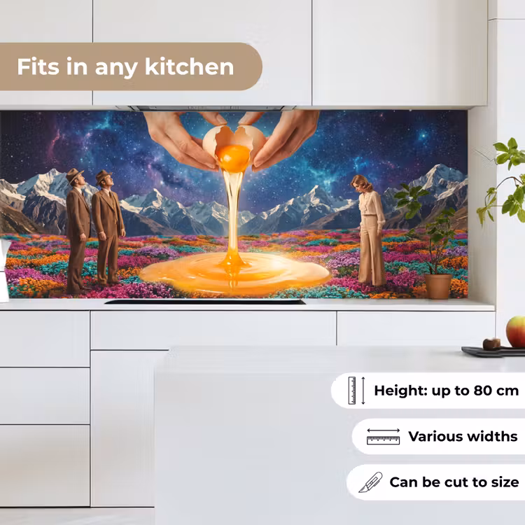 Kitchen Wall Splashback - Hands - Egg - Surrealism - Handen - Ei - Surrealisme keuken achterwand 2 middel