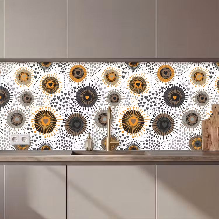 Hart - Jaren 50 - Patroon keuken achterwand 2 middel 871 zz_3dshopping
