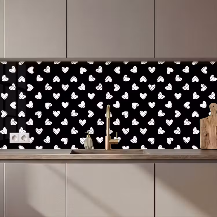 Hart - Design - Geometrie - Patroon keuken achterwand 2 middel 871 zz_3dshopping