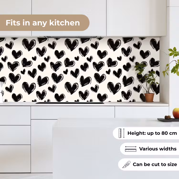 Hartjes - Patroon - Zwart keuken achterwand 2 middel 871 -sfeer4_UK