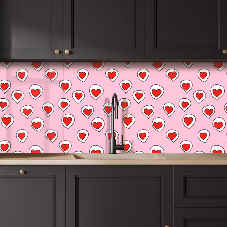 Hartjes - Patroon - Rood keuken achterwand 2 middel 871 -sfeer1