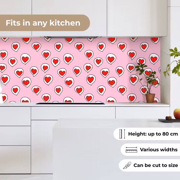 Hartjes - Patroon - Rood keuken achterwand 2 middel 871 -sfeer4_UK