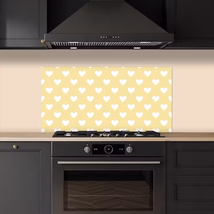 Hartjes - Patroon - Geel keuken achterwand spatscherm middel 899 -sfeer1