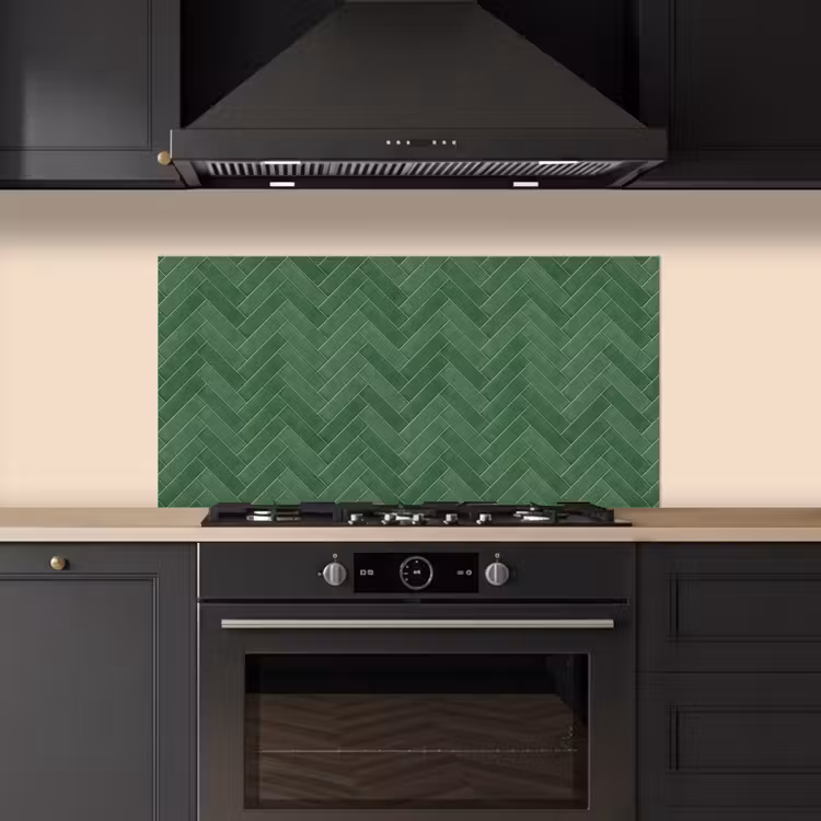 Visgraat - Wandtegel - Bosgroen keuken achterwand spatscherm middel 899 -sfeer1
