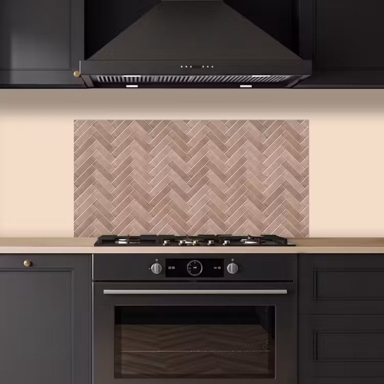 Visgraat - Wandtegel - Oudroze - Terracotta keuken achterwand spatscherm middel 899 -sfeer1