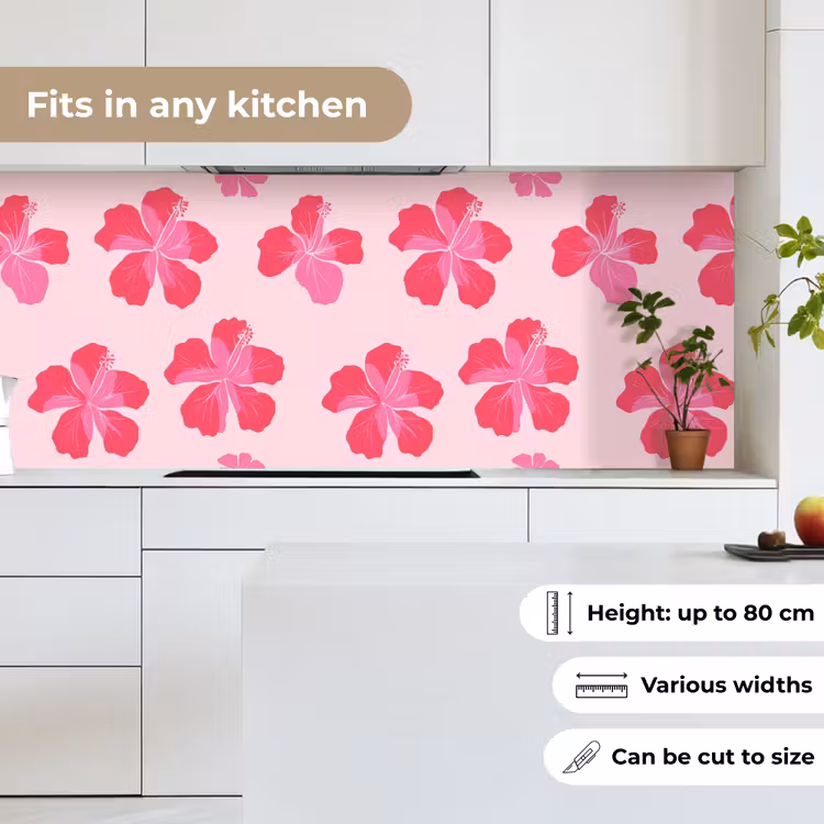 Hibiscus - Bloemen - Roze keuken achterwand 2 middel 871 -sfeer4_UK