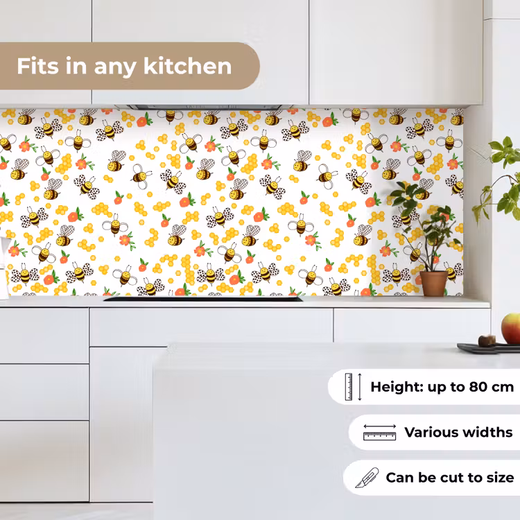 Honing - Bij - Bloemen - Patronen - Lente keuken achterwand 2 middel 871 -sfeer4_UK