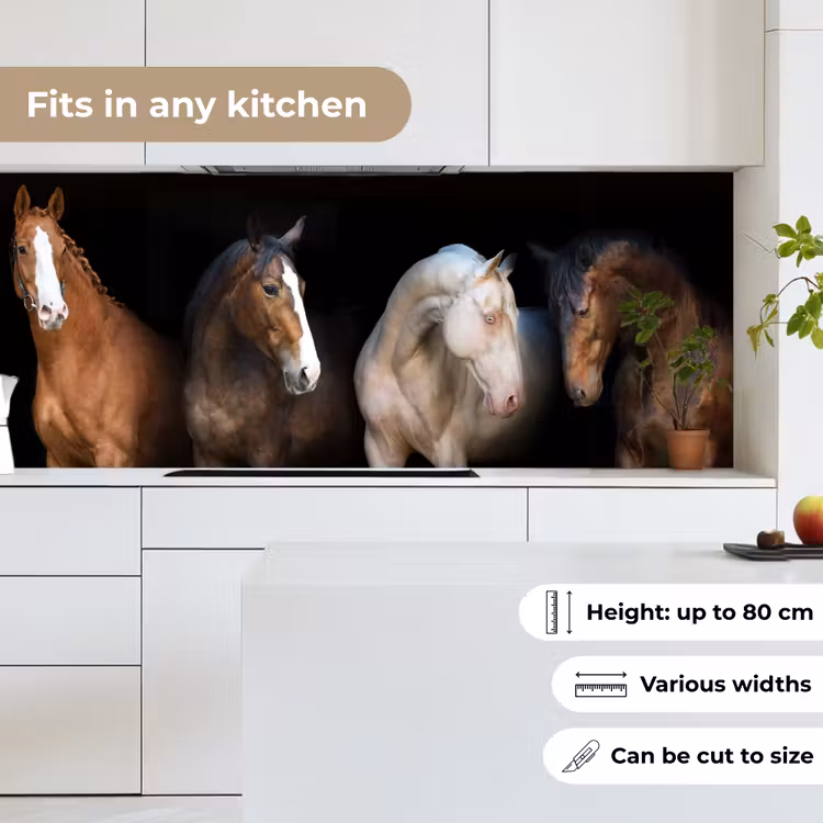 Paard - Dieren - Zwart keuken achterwand 2 middel -sfeer4_UK