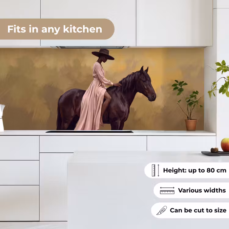 Paard - Klassiek - Oker keuken achterwand 2 middel -sfeer4_UK