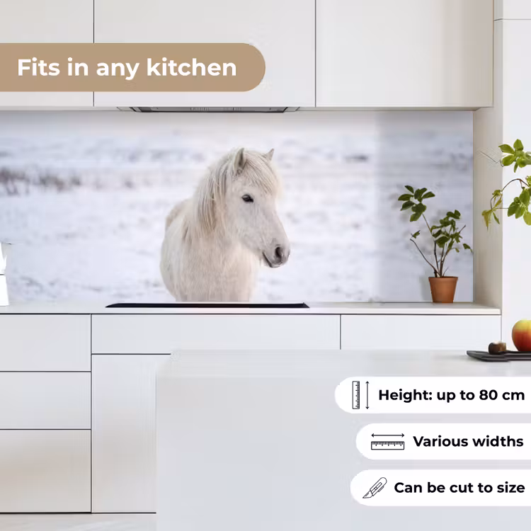 Paard - Kop - Winter - Dieren - Wit keuken achterwand 2 middel -sfeer4_UK