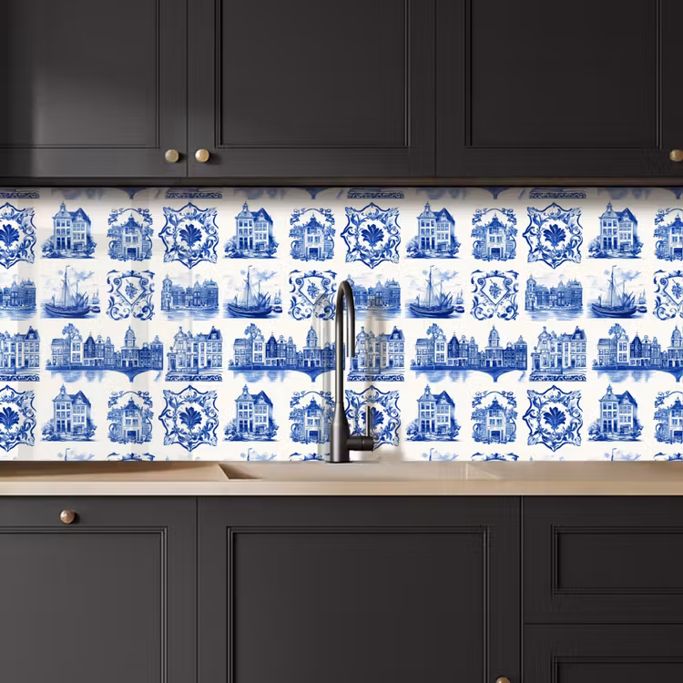 Huizen - Schepen - Blauw keuken achterwand 2 middel 871 -sfeer1