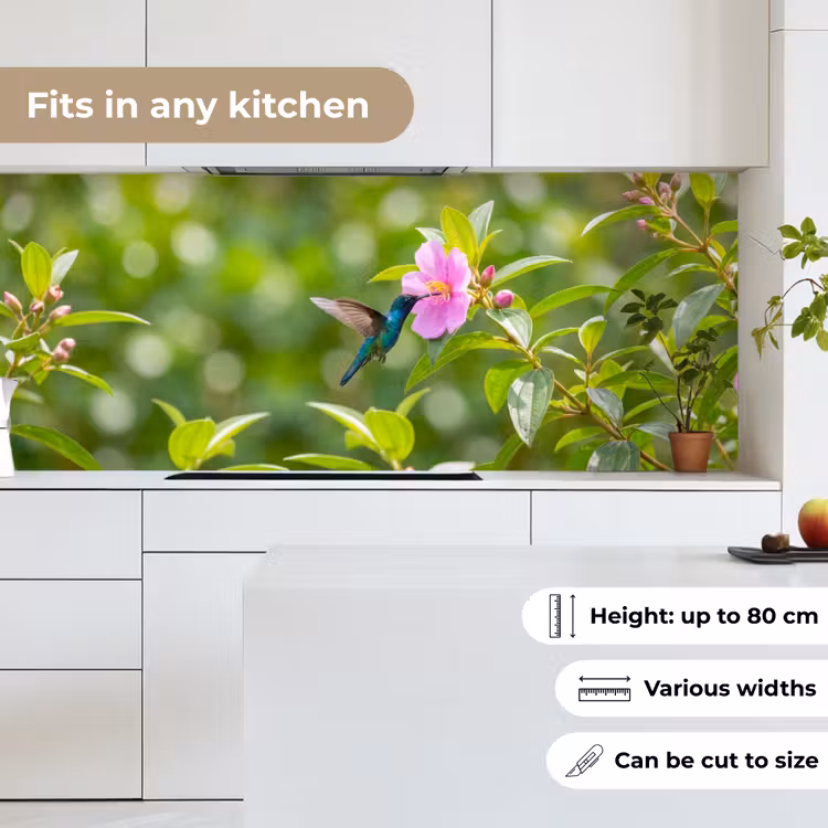 Kolibrie - Bloem - Natuur - Groen keuken achterwand 2 middel -sfeer4_UK