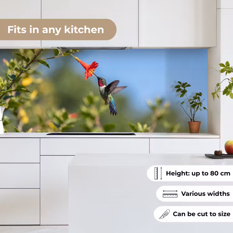 Kolibrie - Bloem - Natuur - Groen keuken achterwand 2 middel -sfeer4_UK