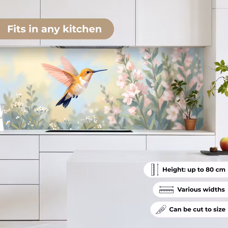 Kolibrie - Illustratie - Kleurrijk keuken achterwand 2 middel -sfeer4_UK