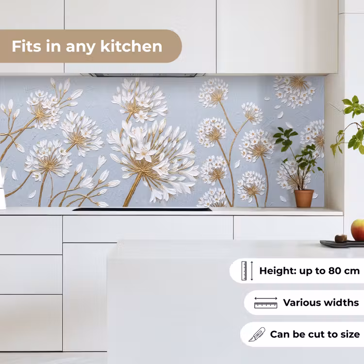 Illustratie - Bloemen - Blauw keuken achterwand 2 middel -sfeer4_UK