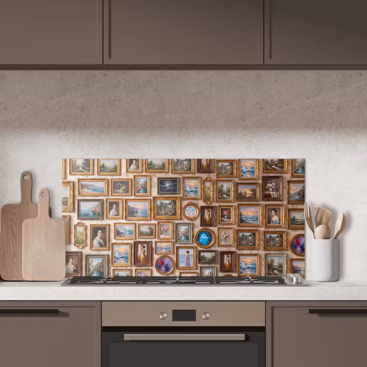 Interieur - Kunst - Collectie - Klassiek - Goud keuken achterwand spatscherm middel -sfeer2