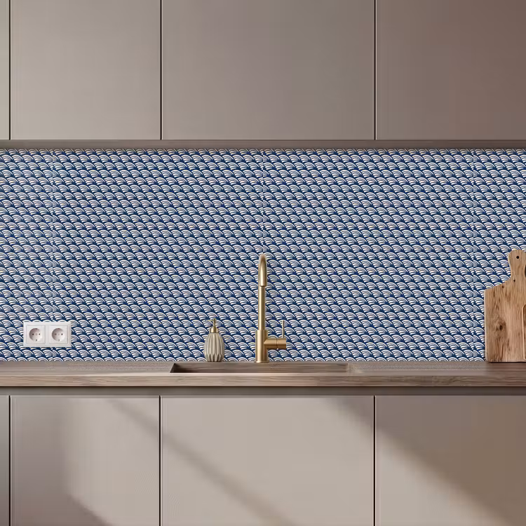 Japan - Blauw - Wit - Patronen keuken achterwand 2 middel 871 zz_3dshopping
