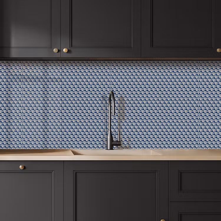 Japan - Blauw - Wit - Patronen keuken achterwand 2 middel 871 -sfeer1