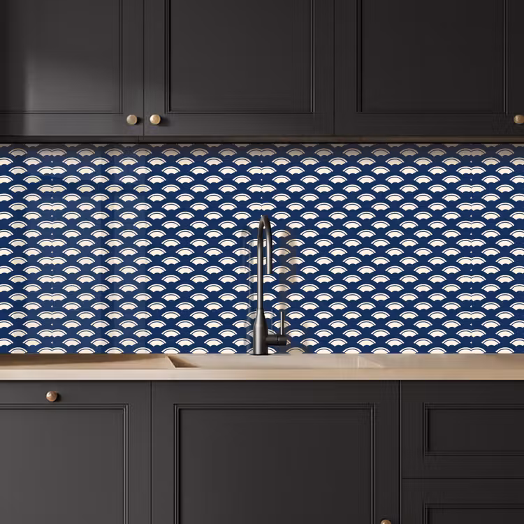 Japans - Blauw - Wit - Patronen keuken achterwand 2 middel 871 -sfeer1